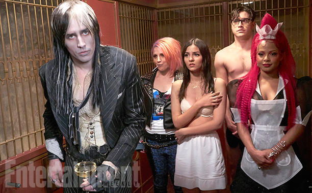 THE ROCKY HORROR PICTURE SHOW: L-R: Reeve Carney, Annaleigh Ashford, Victoria Justice, Ryan McCartan and Christina Milian.
