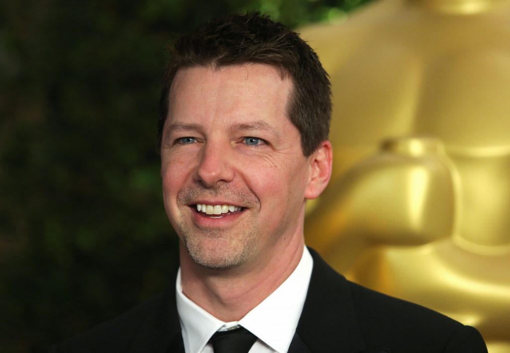 Actor Sean Hayes arrives at the 2012 Governors Awards at the Ray Dolby Ballroom at Hollywood & Highland Center in Hollywood, California on December 1, 2012. The Board of Governors of the Academy of Motion Picture Arts and Sciences (AMPAS) is presenting the Jean Hersholt Humanitarian Award to Jeffery Katzenberg, and Honorary Awards to stunt performer Hal Needham, documentarian D.A. Pennebaker and arts advocate George Stevens Jr.at the inaugural Governors Awards event.  AFP PHOTO / Krista KENNELL        (Photo credit should read Krista Kennell/AFP/Getty Images)