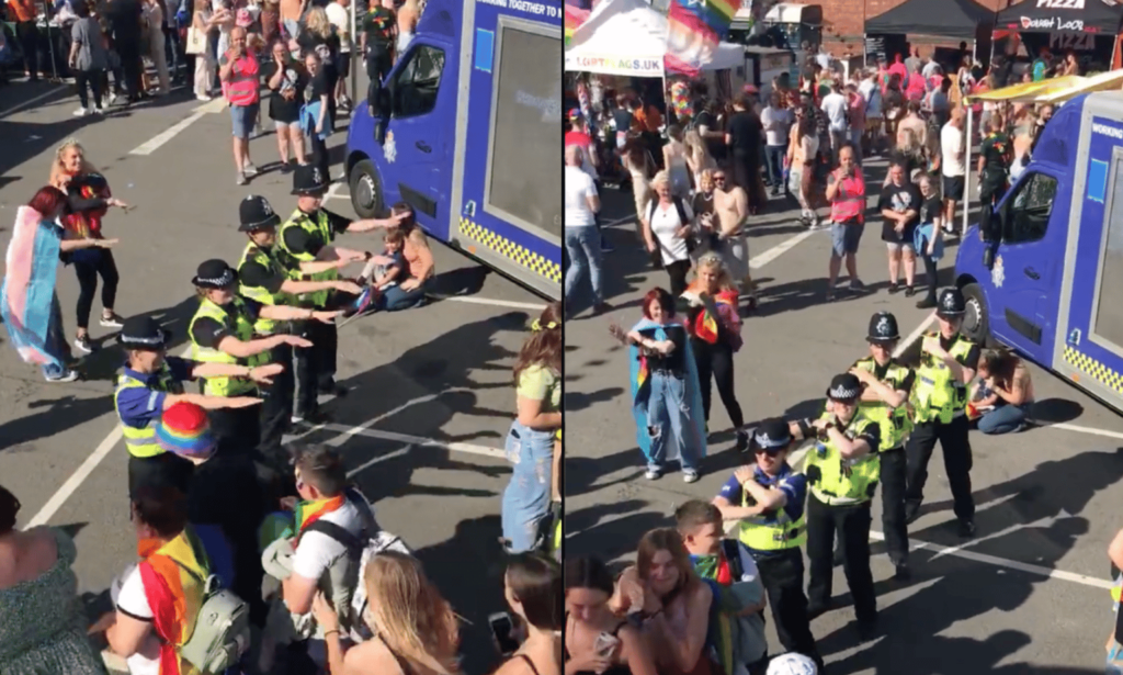 pride-on táncoló rendőrök